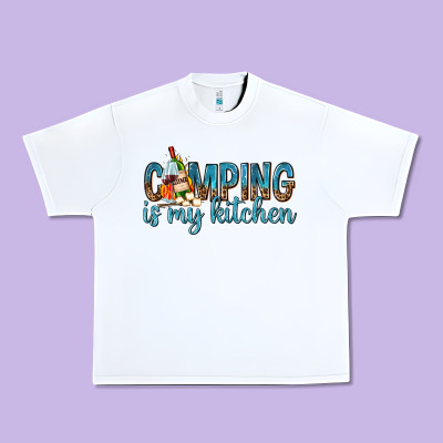 Urban Heavy Tee camping is my kitchen with wine