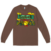 Chestnut softball mama with leopard Long Sleeve Tee - Zillion Design Studio