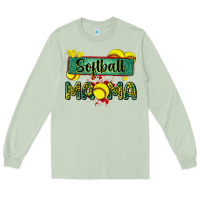 Matcha softball mama with leopard Long Sleeve Tee - Zillion Design Studio
