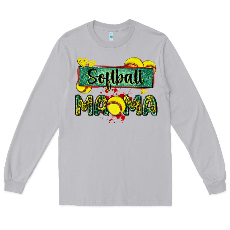 Softball Mama With Leopard Long Sleeve Tee by Zillion Design Studio | Teevron
