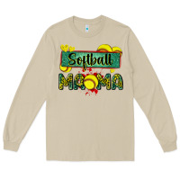 Mushroom softball mama with leopard Long Sleeve Tee - Zillion Design Studio