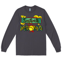 Smoke softball mama with leopard Long Sleeve Tee - Zillion Design Studio