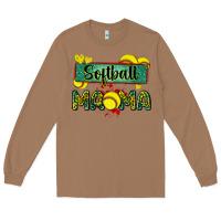 Toasted Coconut softball mama with leopard Long Sleeve Tee - Zillion Design Studio