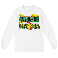 White softball mama with leopard Long Sleeve Tee - Zillion Design Studio