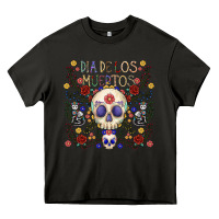 Asphalt dia de los muertos Heavy Core Tee - CowhideDigitalArt