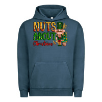 Pigment Midnight Navy Nuts about Christmas Nutcracker Urban Hoodie - NancyCooperArtShop