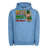 Pigment Pebble Blue Nuts about Christmas Nutcracker Urban Hoodie - NancyCooperArtShop