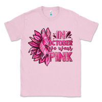 Bubblegum Pink In October We Wear Pink Sunflower Classic Tee - texasbilliewilder