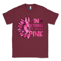 Burgundy In October We Wear Pink Sunflower Classic Tee - texasbilliewilder