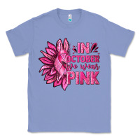 Colony Blue In October We Wear Pink Sunflower Classic Tee - texasbilliewilder