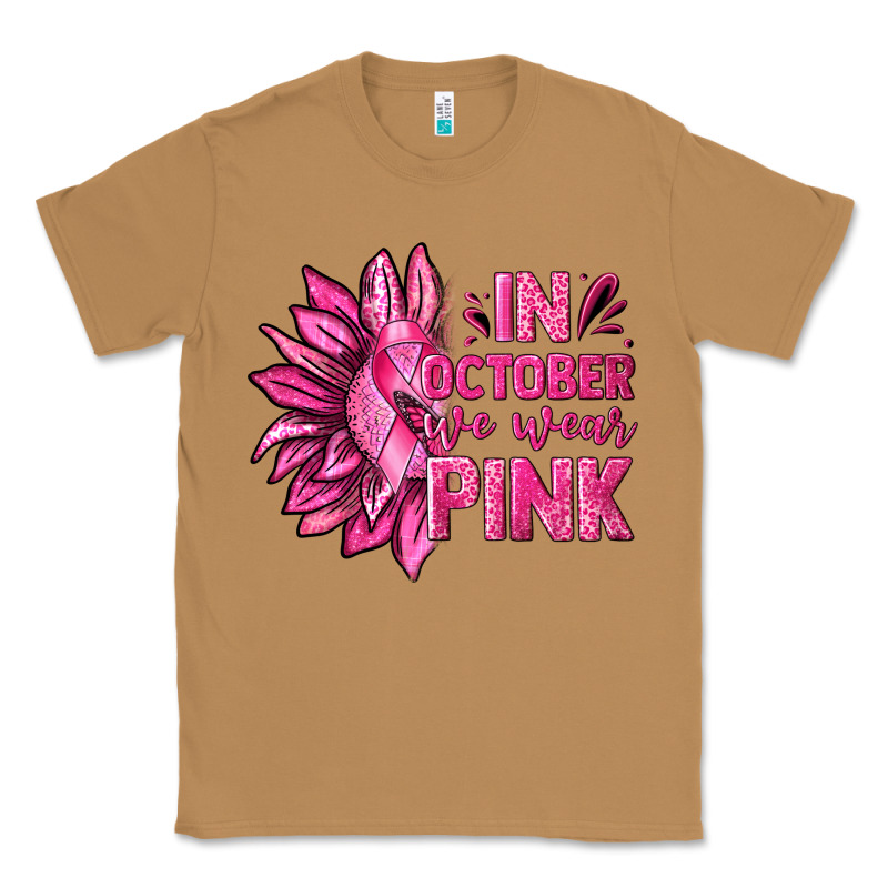 In October We Wear Pink Sunflower Classic Tee by texasbilliewilder | Teevron