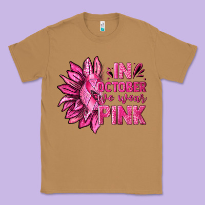 In October We Wear Pink Sunflower Classic Tee Designed By Texasbilliewilder