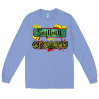 Colony Blue softball granny with leopard Long Sleeve Tee - Zillion Design Studio