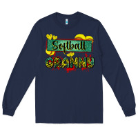 Navy softball granny with leopard Long Sleeve Tee - Zillion Design Studio