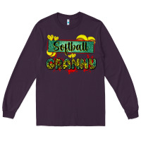 Plum softball granny with leopard Long Sleeve Tee - Zillion Design Studio