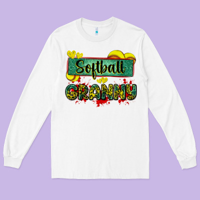 Softball Granny With Leopard Long Sleeve Tee Designed By Zillion Design Studio