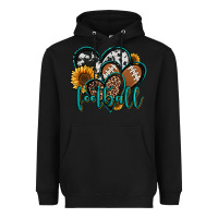 Black football hearts Heavyweight Hoodie - Jasminsmagicworld