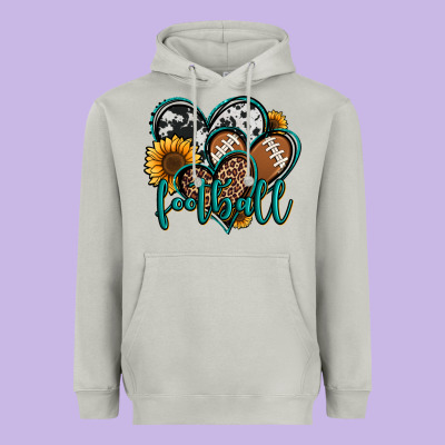 Football Hearts Heavyweight Hoodie Designed By Jasminsmagicworld