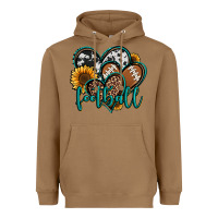 Toasted Coconut football hearts Heavyweight Hoodie - Jasminsmagicworld
