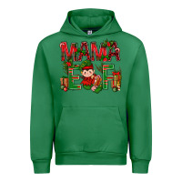 Emerald Mama Elf with Gift Christmas Urban Hoodie - NancyCooperArtShop