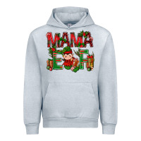 Heather Grey Mama Elf with Gift Christmas Urban Hoodie - NancyCooperArtShop