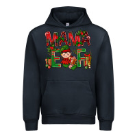 Navy Mama Elf with Gift Christmas Urban Hoodie - NancyCooperArtShop