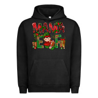 Pigment Black Mama Elf with Gift Christmas Urban Hoodie - NancyCooperArtShop