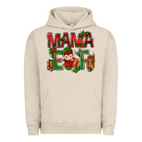 Pigment French Oak Mama Elf with Gift Christmas Urban Hoodie - NancyCooperArtShop