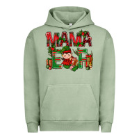 Pigment Oil Green Mama Elf with Gift Christmas Urban Hoodie - NancyCooperArtShop
