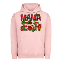 Pigment Salmon Mama Elf with Gift Christmas Urban Hoodie - NancyCooperArtShop