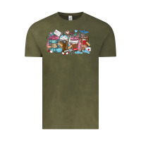 Vintage Olive nurse elements coffee cups Vintage Tee - MaliasSmallBusiness