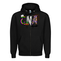 Black Halloween CNA Zipper Hoodie - CowhideDigitalArt