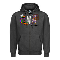 Charcoal Heather Halloween CNA Zipper Hoodie - CowhideDigitalArt