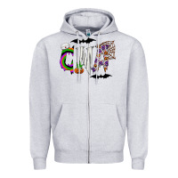 Heather Grey Halloween CNA Zipper Hoodie - CowhideDigitalArt
