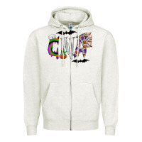 Oatmeal Heather Halloween CNA Zipper Hoodie - CowhideDigitalArt