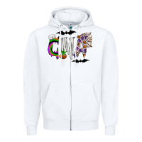 White Halloween CNA Zipper Hoodie - CowhideDigitalArt