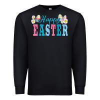 Black happy easter eggs Premium Sweatshirt - AdoDesignShop