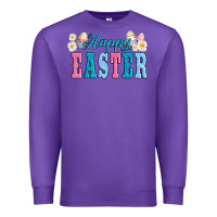 Purple happy easter eggs Premium Sweatshirt - AdoDesignShop
