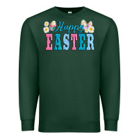 Sports Green happy easter eggs Premium Sweatshirt - AdoDesignShop