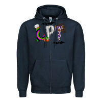 Navy lpt Zipper Hoodie - CowhideDigitalArt