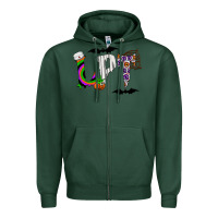 Sports Green lpt Zipper Hoodie - CowhideDigitalArt