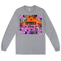 Heather Grey spooky vibes Long Sleeve Tee - texasbilliewilder