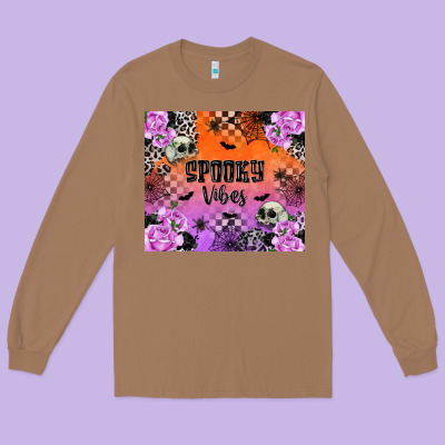 Spooky Vibes Long Sleeve Tee Designed By Texasbilliewilder