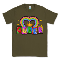 Army Green queer Classic Tee - Zillion Design Studio