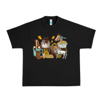 Black coffee cups horses Urban Heavy Tee - texasbilliewilder