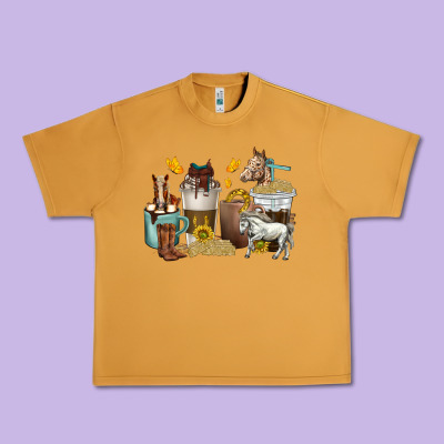 Urban Heavy Tee coffee cups horses