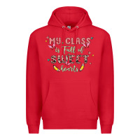 Red my class is full of sweet hearts Premium Hoodie - MaliasSmallBusiness