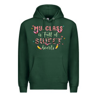 Sports Green my class is full of sweet hearts Premium Hoodie - MaliasSmallBusiness