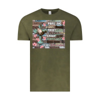 Vintage Olive pray big worry small trust god Vintage Tee - MaliasSmallBusiness