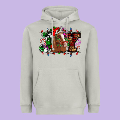 Joy And Horse Christmas Heavyweight Hoodie Designed By Adodesignshop